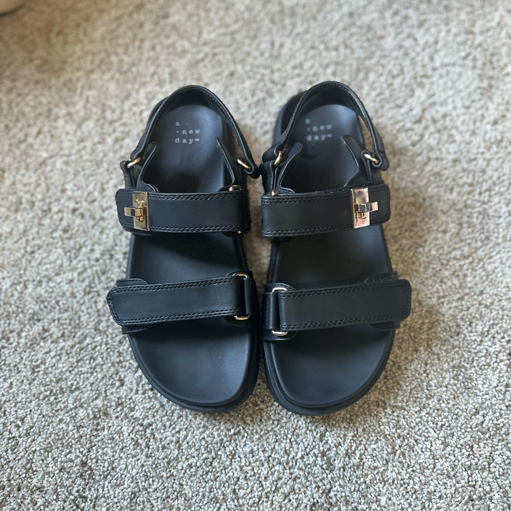 A New Day Black Buckle Sandals